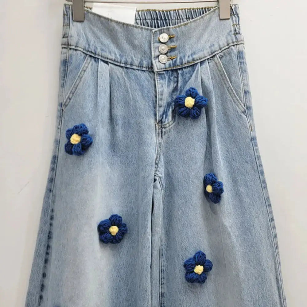 Vintage Black Floral Wide-Leg Jeans – Soulmate Streetwear | same ANTHEM.