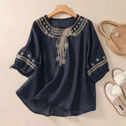 Vintage Cotton Linen Shirt – Boho Romantic Summer Style | same ANTHEM - Bag