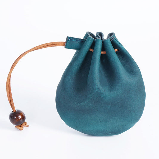 Vintage Cowhide Drawstring Coin Wallet | Soulmate Streetwear – same ANTHEM. - Crazy Horse Pan Blue