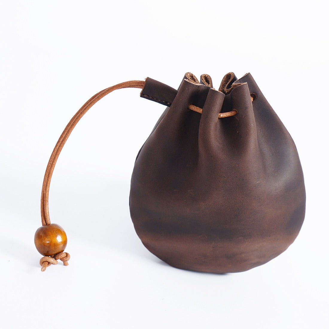 Vintage Cowhide Drawstring Coin Wallet | Soulmate Streetwear – same ANTHEM. - Crazy Horse Coffee