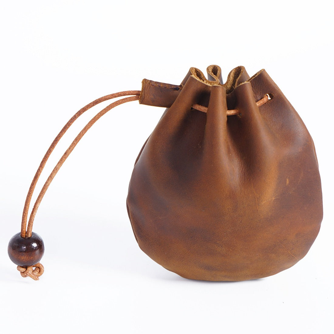 Vintage Cowhide Drawstring Coin Wallet | Soulmate Streetwear – same ANTHEM. - Crazy Horse Brown
