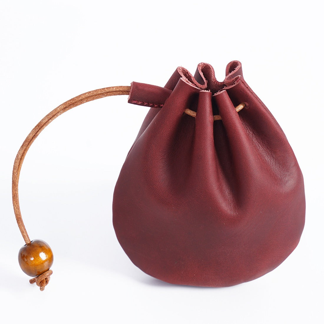 Vintage Cowhide Drawstring Coin Wallet | Soulmate Streetwear – same ANTHEM. - Crazy Horse Wine Red