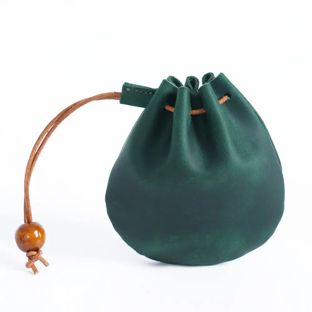 Vintage Cowhide Drawstring Coin Wallet | Soulmate Streetwear – same ANTHEM. - Crazy Horse Ink Green
