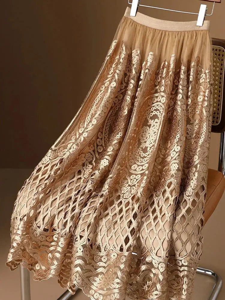 Vintage Crochet Lace Tulle Midi Skirt – same ANTHEM | Soulmate Streetwear for Lovers & Friends