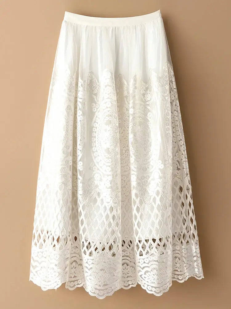 Vintage Crochet Lace Tulle Midi Skirt – same ANTHEM | Soulmate Streetwear for Lovers & Friends