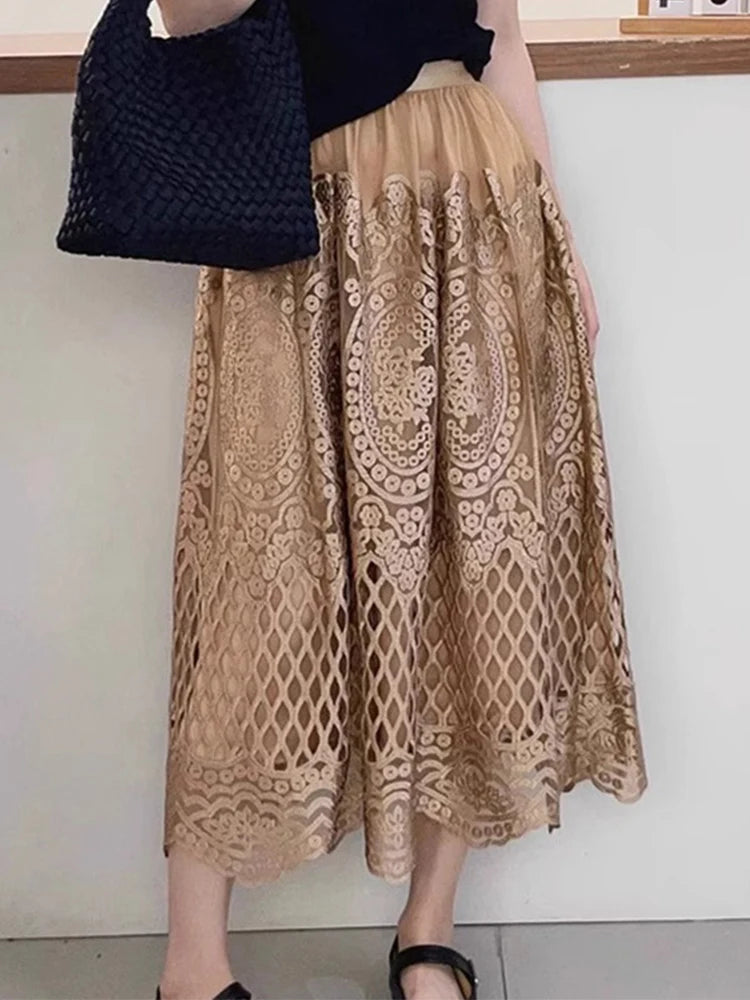Vintage Crochet Lace Tulle Midi Skirt – same ANTHEM | Soulmate Streetwear for Lovers & Friends