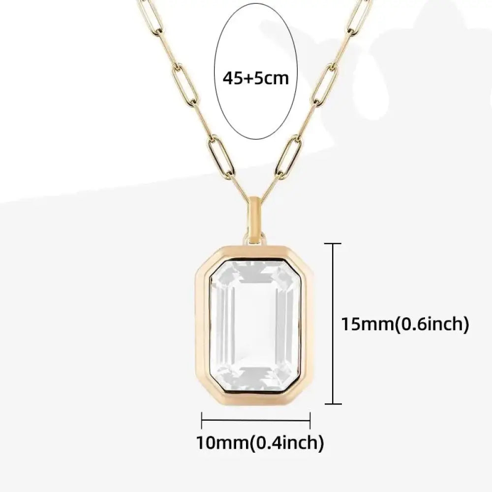 Vintage Crystal Pendant Necklace – Gold-Plated Cuba Chain | same ANTHEM.