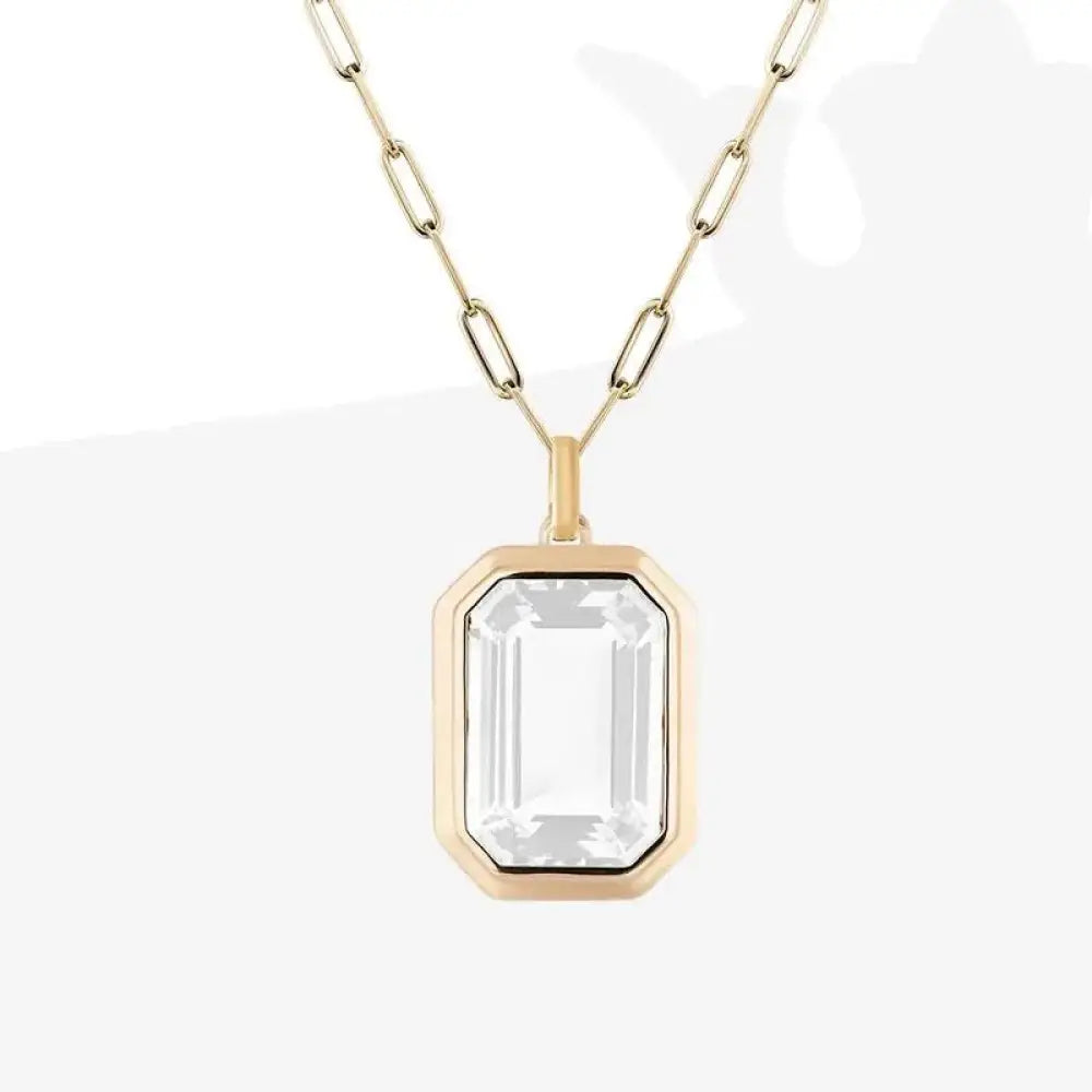 Vintage Crystal Pendant Necklace – Gold-Plated Cuba Chain | same ANTHEM.