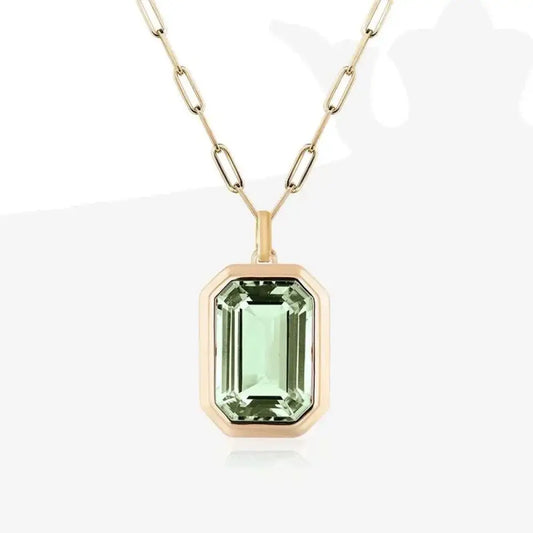 Vintage Crystal Pendant Necklace – Gold-Plated Cuba Chain | same ANTHEM.