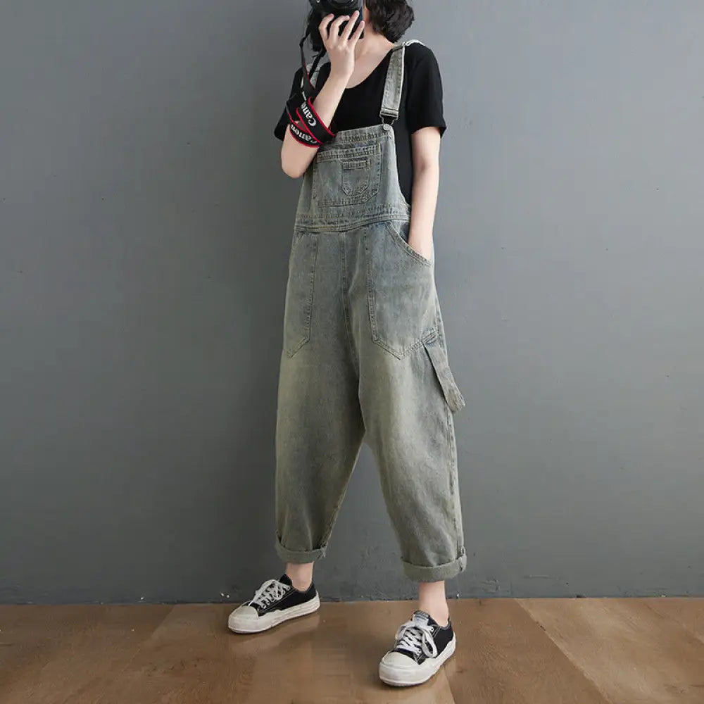 Vintage Denim Jumpsuit – Loose Ankle Romper | Soulmate Streetwear | same ANTHEM.