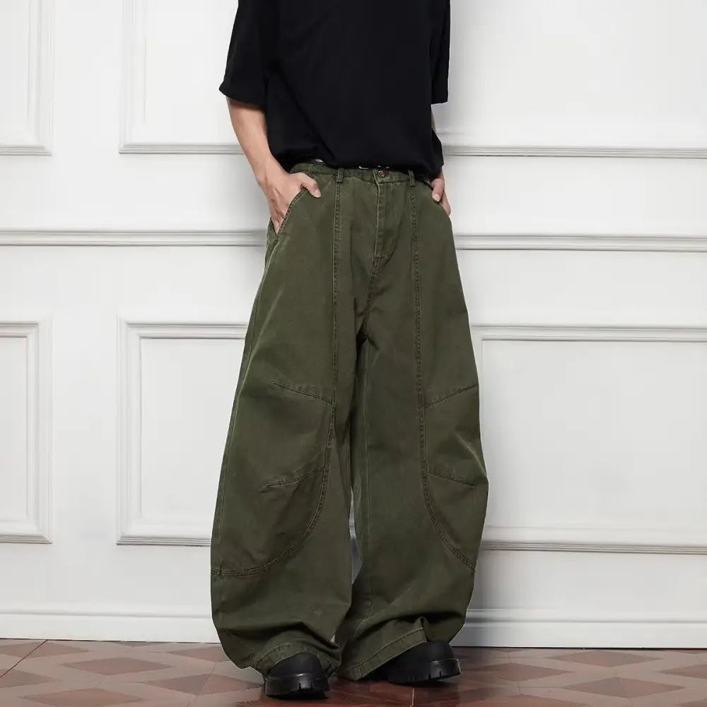 Vintage Denim Wide Leg Pants – Soulmate Streetwear for Men | same ANTHEM - Green / S