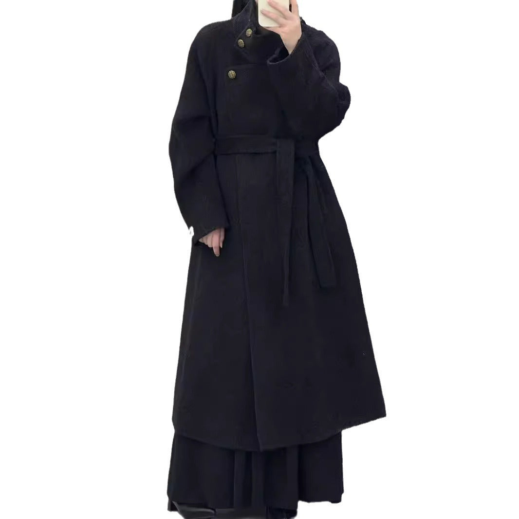 Vintage Double-Sided Wool Coat | Stand Up Collar & Tall Tie-Up | soulmate wear | same ANTHEM