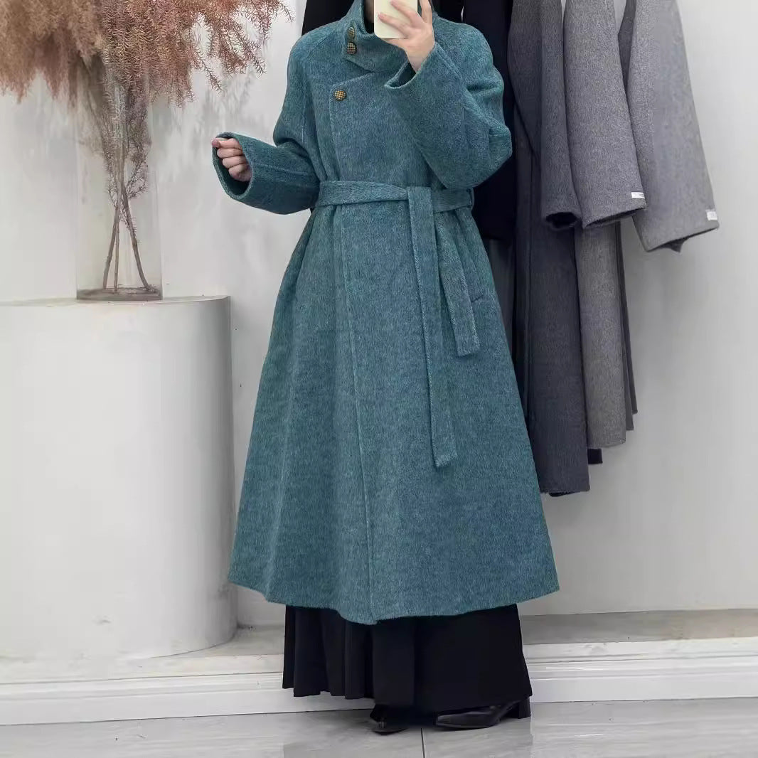 Vintage Double-Sided Wool Coat | Stand Up Collar & Tall Tie-Up | soulmate wear | same ANTHEM