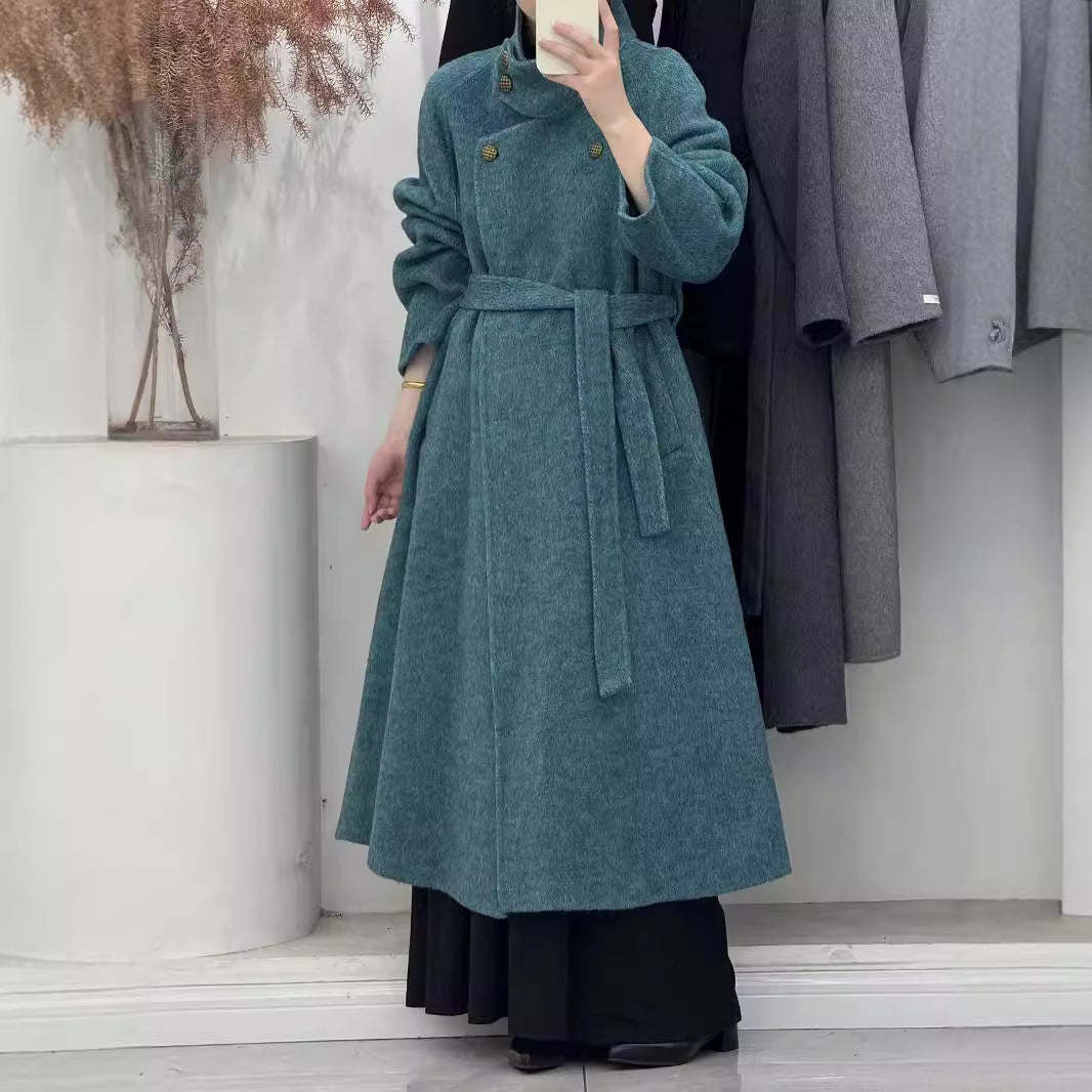 Vintage Double-Sided Wool Coat | Stand Up Collar & Tall Tie-Up | soulmate wear | same ANTHEM