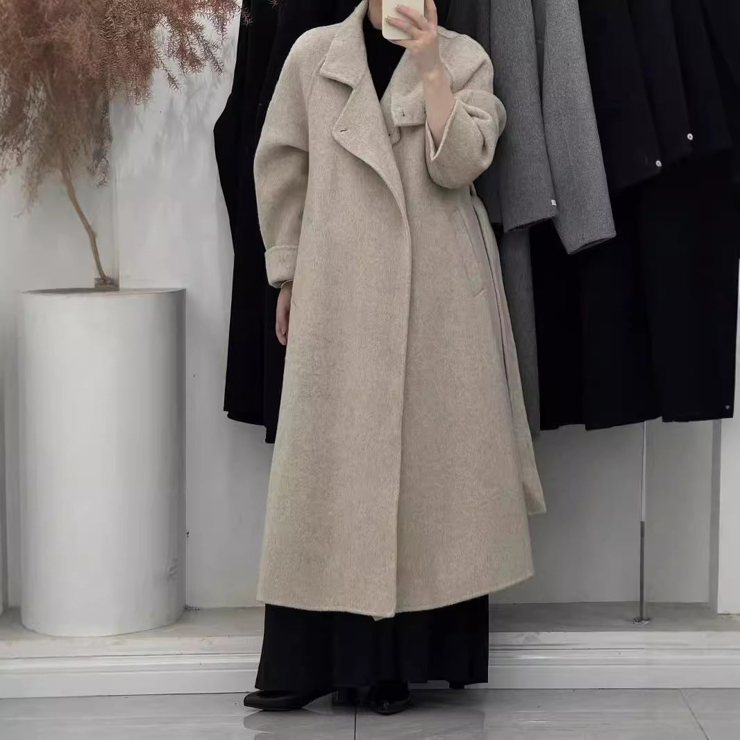 Vintage Double-Sided Wool Coat | Stand Up Collar & Tall Tie-Up | soulmate wear | same ANTHEM