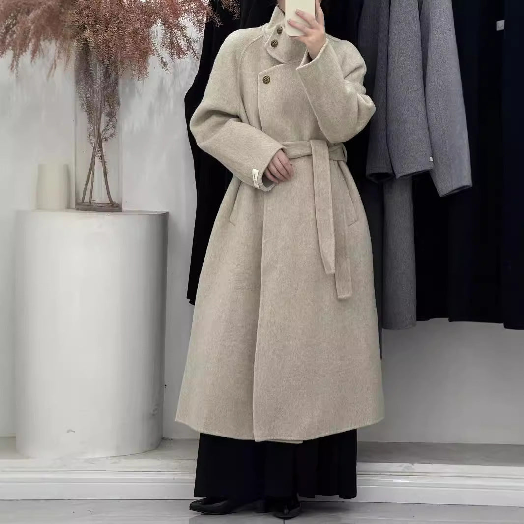 Vintage Double-Sided Wool Coat | Stand Up Collar & Tall Tie-Up | soulmate wear | same ANTHEM