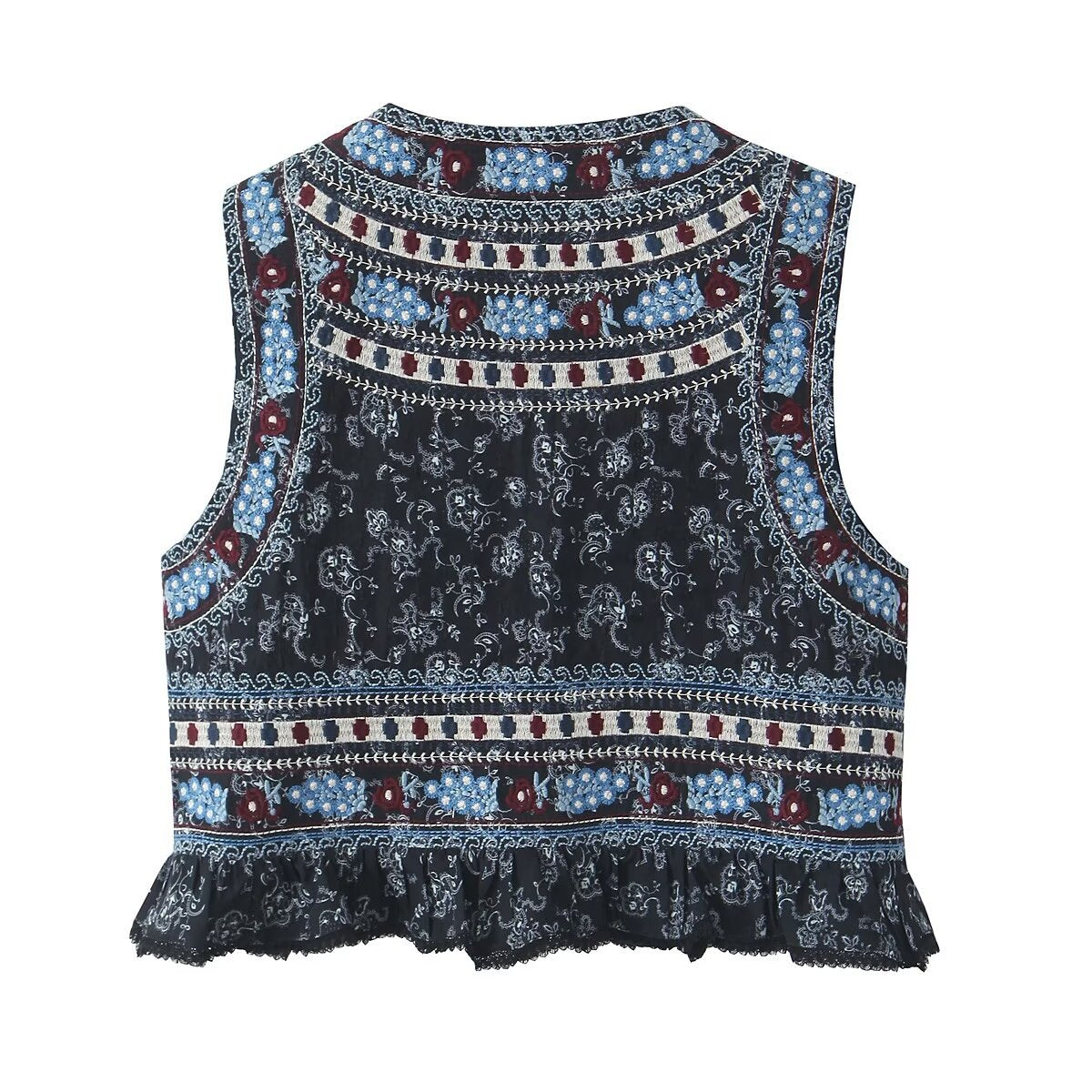 Vintage Embroidered Lotus Vest – Ethereal Layers | same ANTHEM