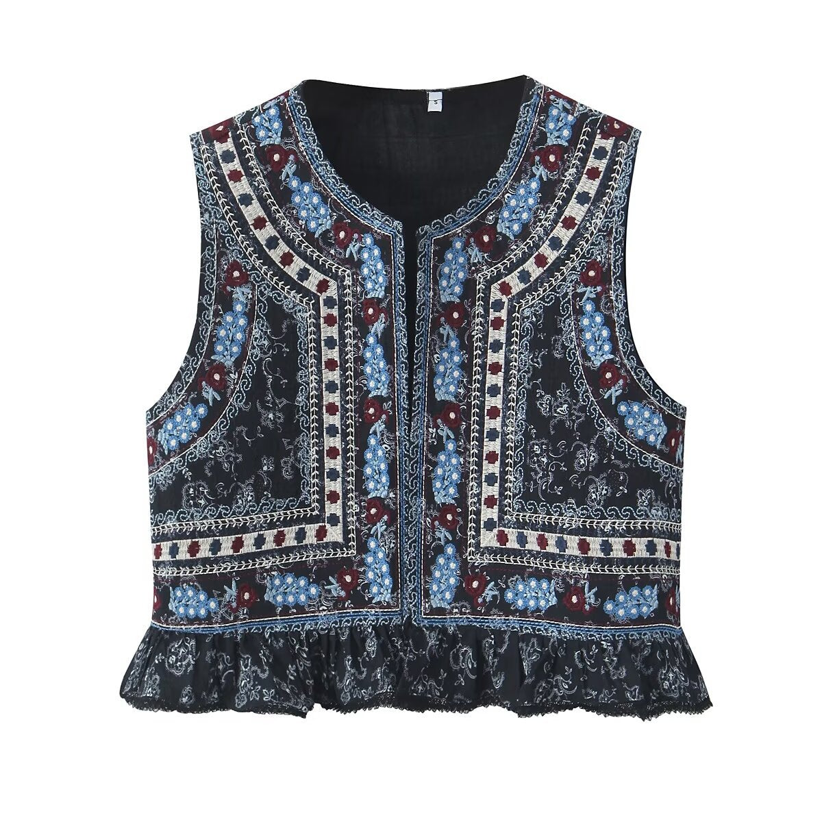 Vintage Embroidered Lotus Vest – Ethereal Layers | same ANTHEM