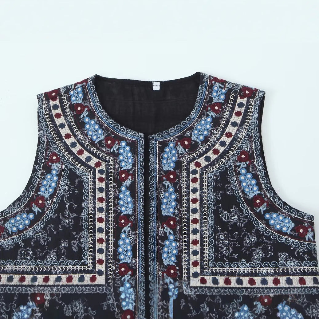Vintage Embroidered Lotus Vest – Ethereal Layers | same ANTHEM