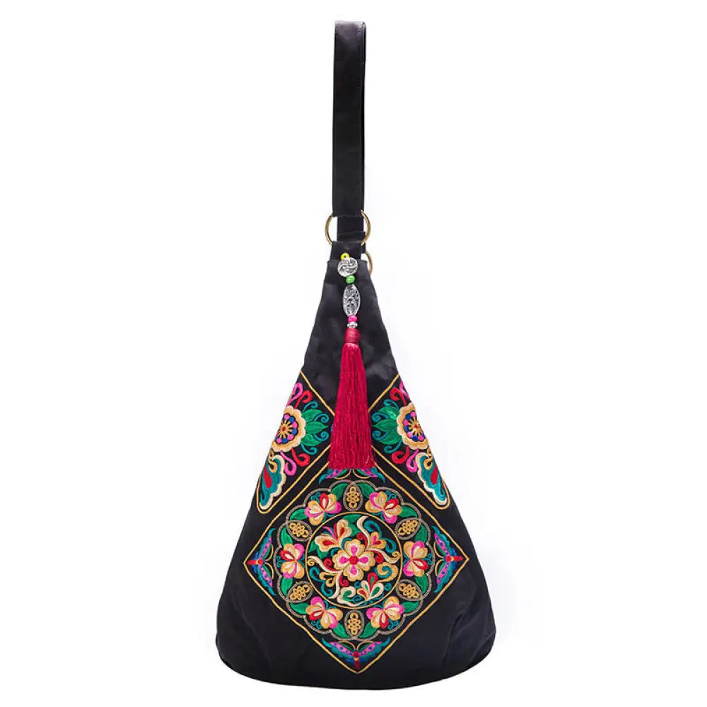 Vintage embroidery bag - Black - Bag
