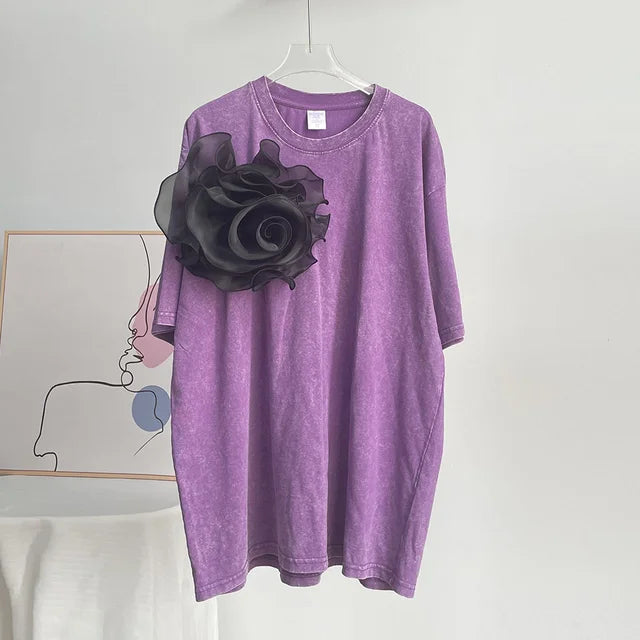 Vintage Faded Cotton T-Shirt – Street Style Soulmate Wear | same ANTHEM - Purple / M