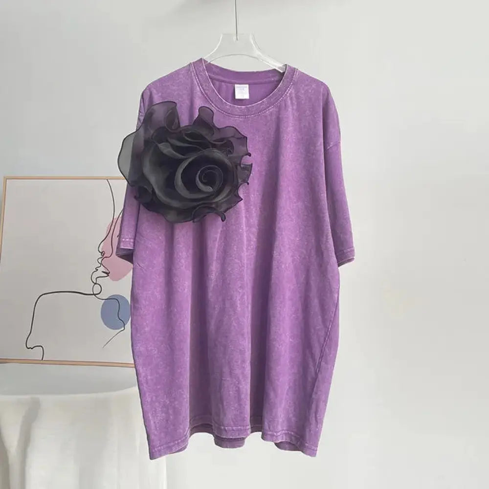 Vintage Faded Cotton T-Shirt – Street Style Soulmate Wear | same ANTHEM - Purple / M