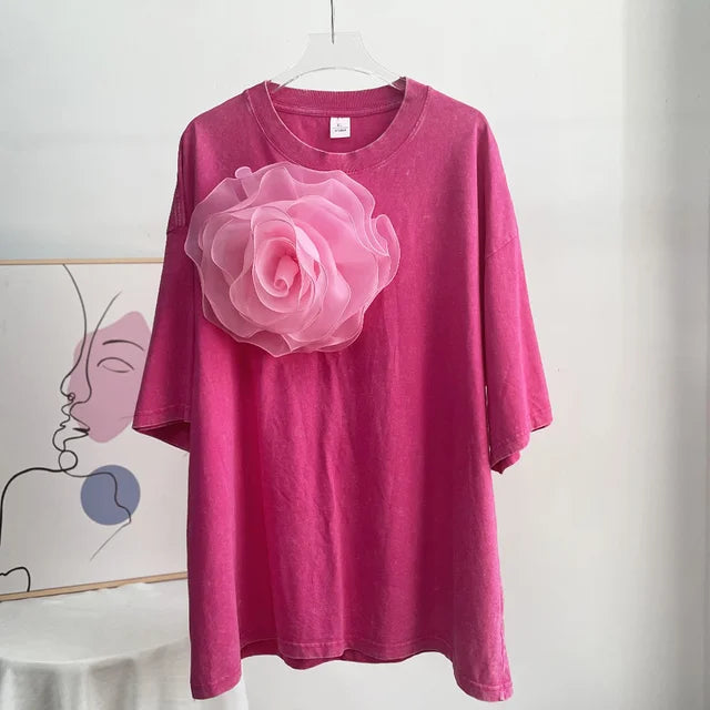 Vintage Faded Cotton T-Shirt – Street Style Soulmate Wear | same ANTHEM - Rose / M
