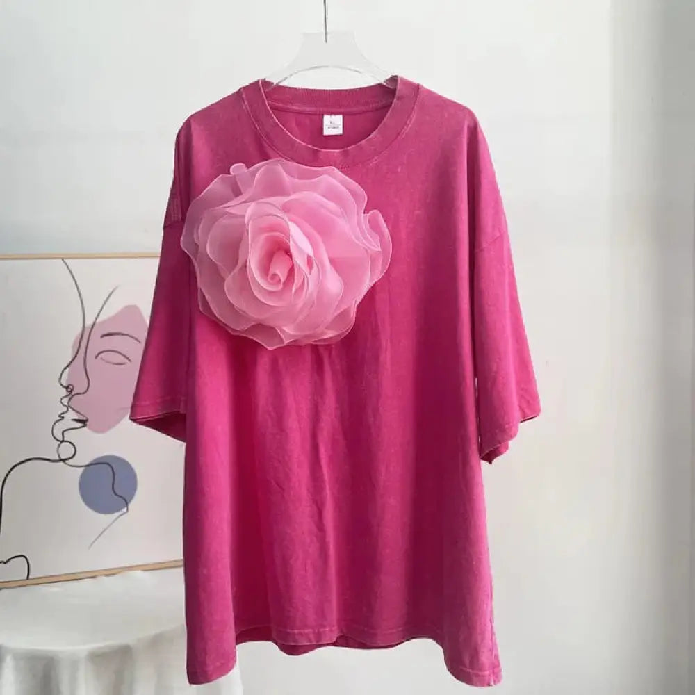 Vintage Faded Cotton T-Shirt – Street Style Soulmate Wear | same ANTHEM - Rose / M