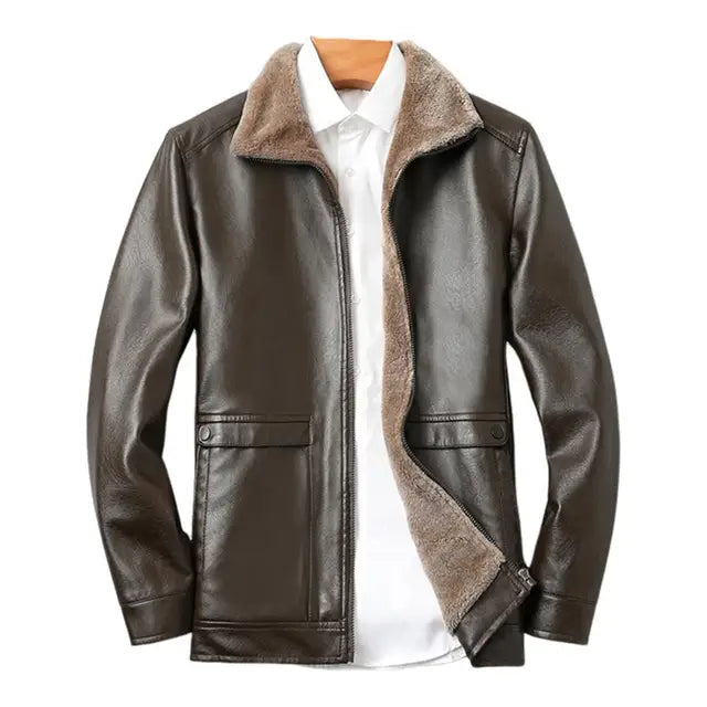 Vintage Faux Leather Jacket Men | soulmate wear | same ANTHEM Streetwear - Brown / M（52）