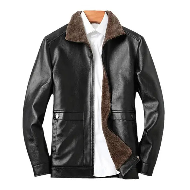 Vintage Faux Leather Jacket Men | soulmate wear | same ANTHEM Streetwear - Black / M（52）
