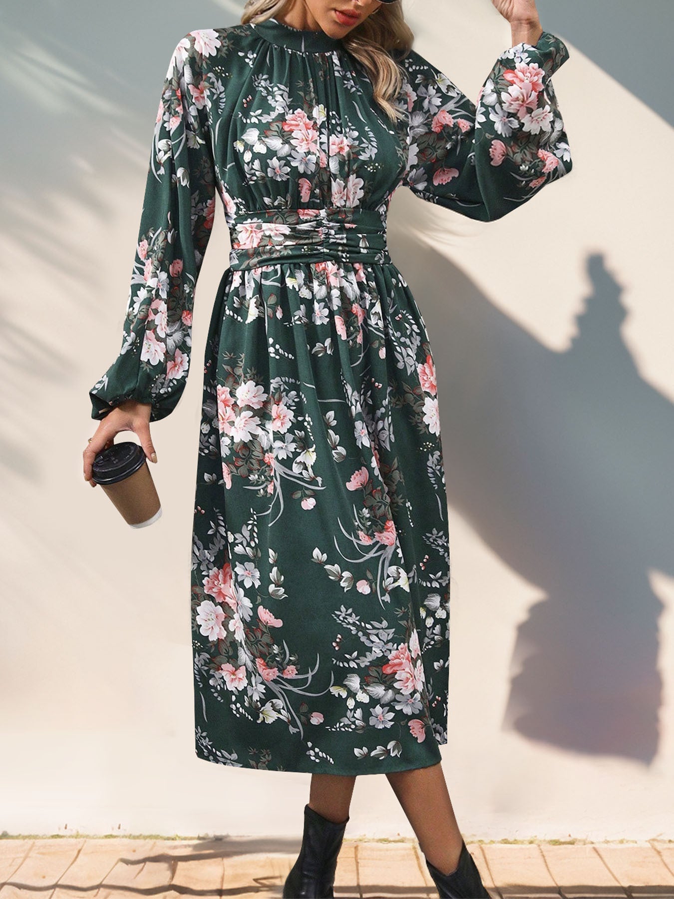 Vintage Floral High-Waisted Dress – same ANTHEM