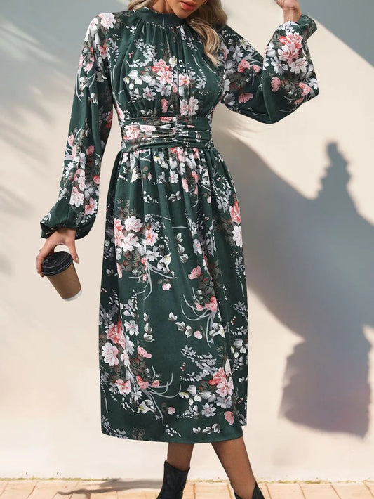 Vintage Floral High-Waisted Dress – same ANTHEM - Black Forest / L