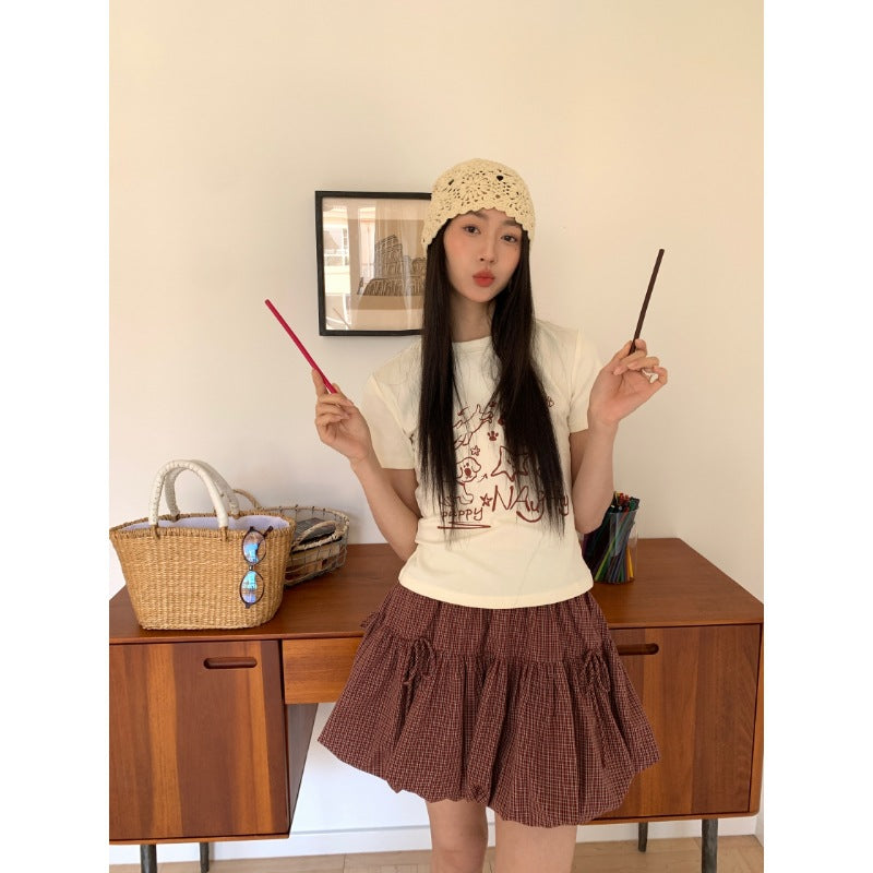 Vintage Floral Plaid Short Skirt – same ANTHEM | Soulmate Streetwear for Lovers & Friends