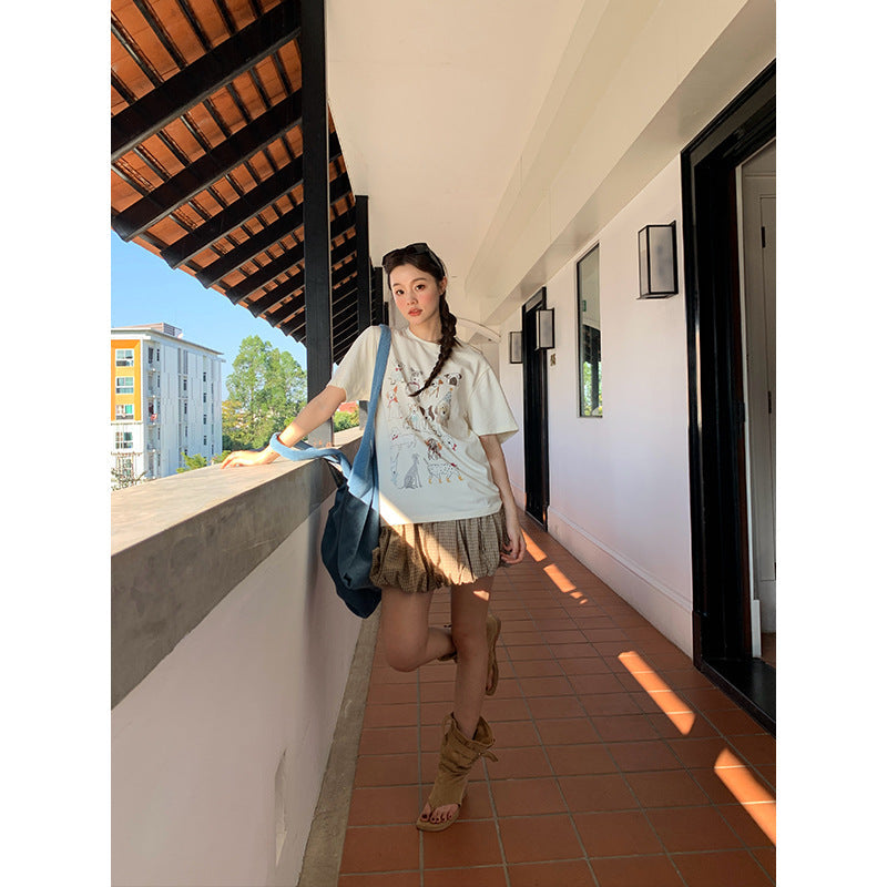 Vintage Floral Plaid Short Skirt – same ANTHEM | Soulmate Streetwear for Lovers & Friends