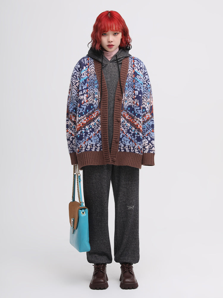 Christmas Vintage Green Orchid Knit Sweater - Bag