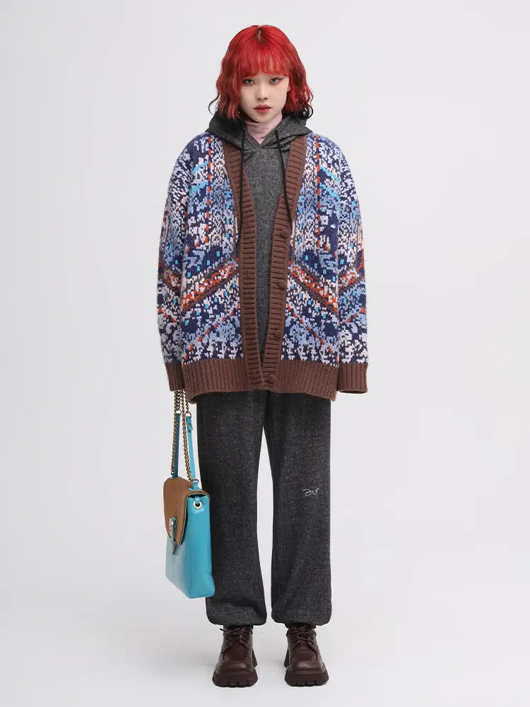 Christmas Vintage Green Orchid Knit Sweater - Bag