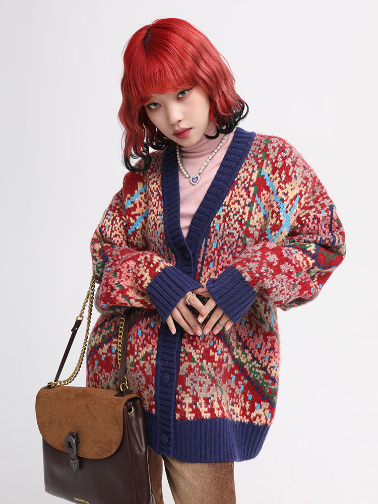 Christmas Vintage Green Orchid Knit Sweater - Bag