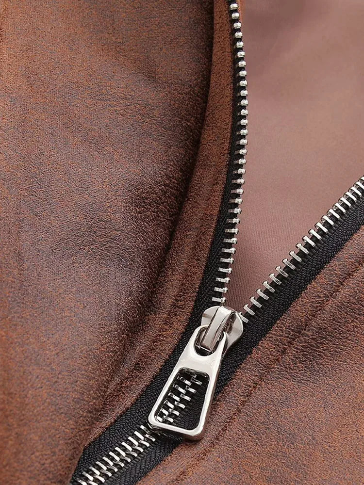 Vintage Imitation Leather Coat | Turn-down Collar Women’s Coat | soulmate wear | same ANTHEM