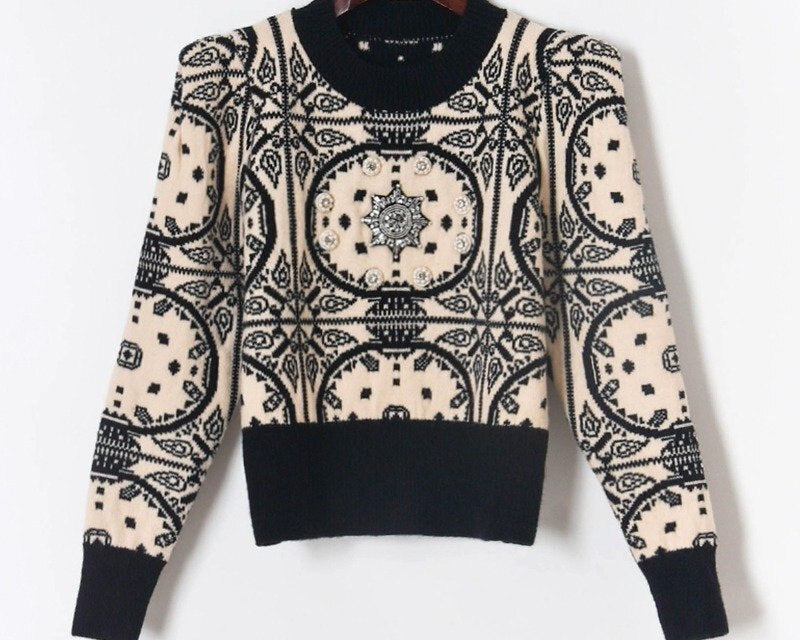 Vintage Jacquard Soulmate Sweater – same ANTHEM. - Black / One Size