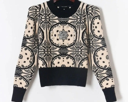 Vintage Jacquard Soulmate Sweater – same ANTHEM. - Black / One Size