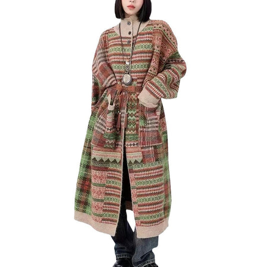 Vintage Knit Cardigan with Pockets – Soulmate Streetwear | same ANTHEM.** - plaid / One Size