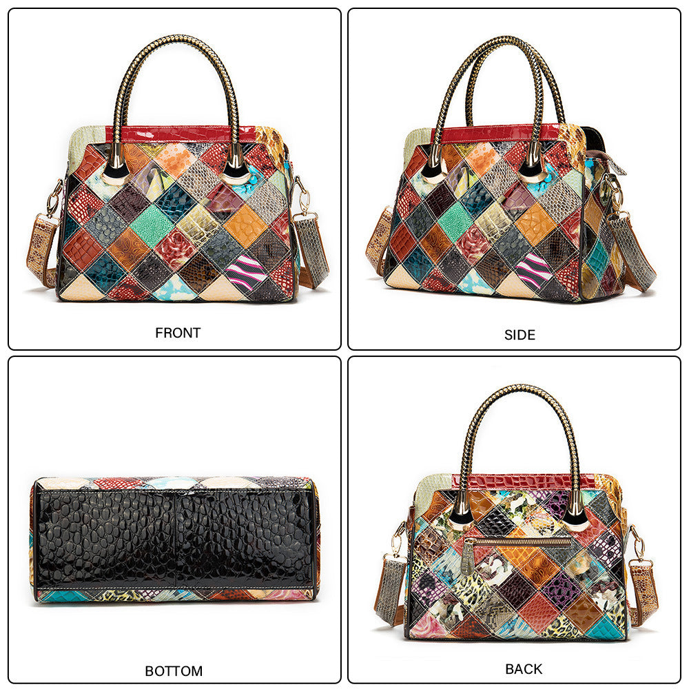 Vintage Leather Patchwork Handbag | same ANTHEM. - 496color - Bag