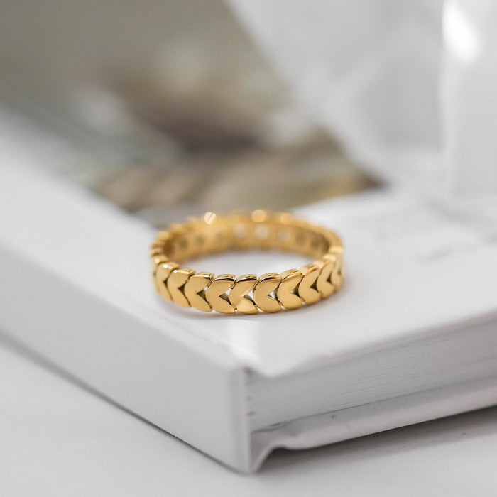 Vintage Leaves Titanium Steel Gold Ring | Boho Soulmate Jewelry | Same Anthem - Jewellery