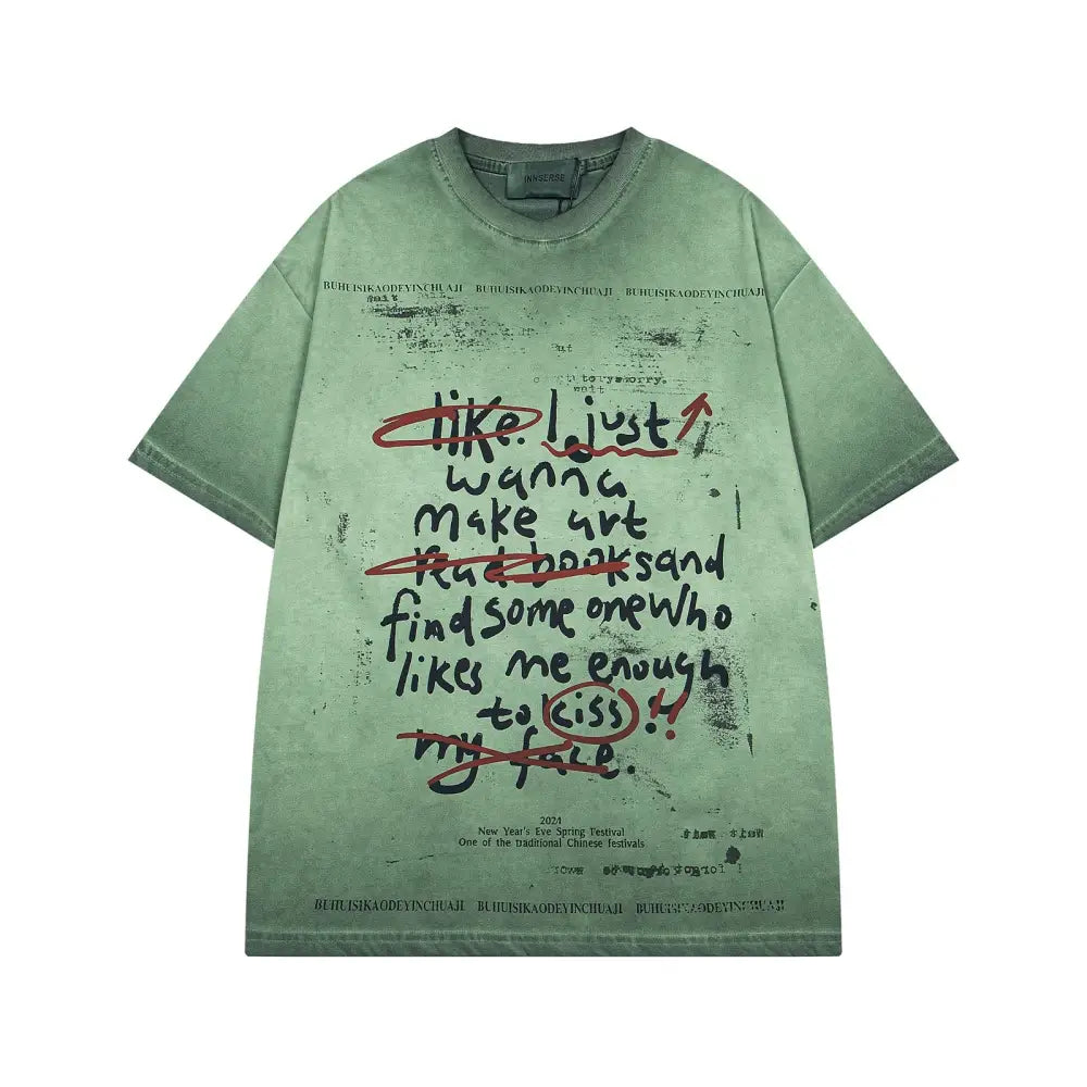 Vintage Letter Print T-Shirt – Soulmate Streetwear for Men | same ANTHEM