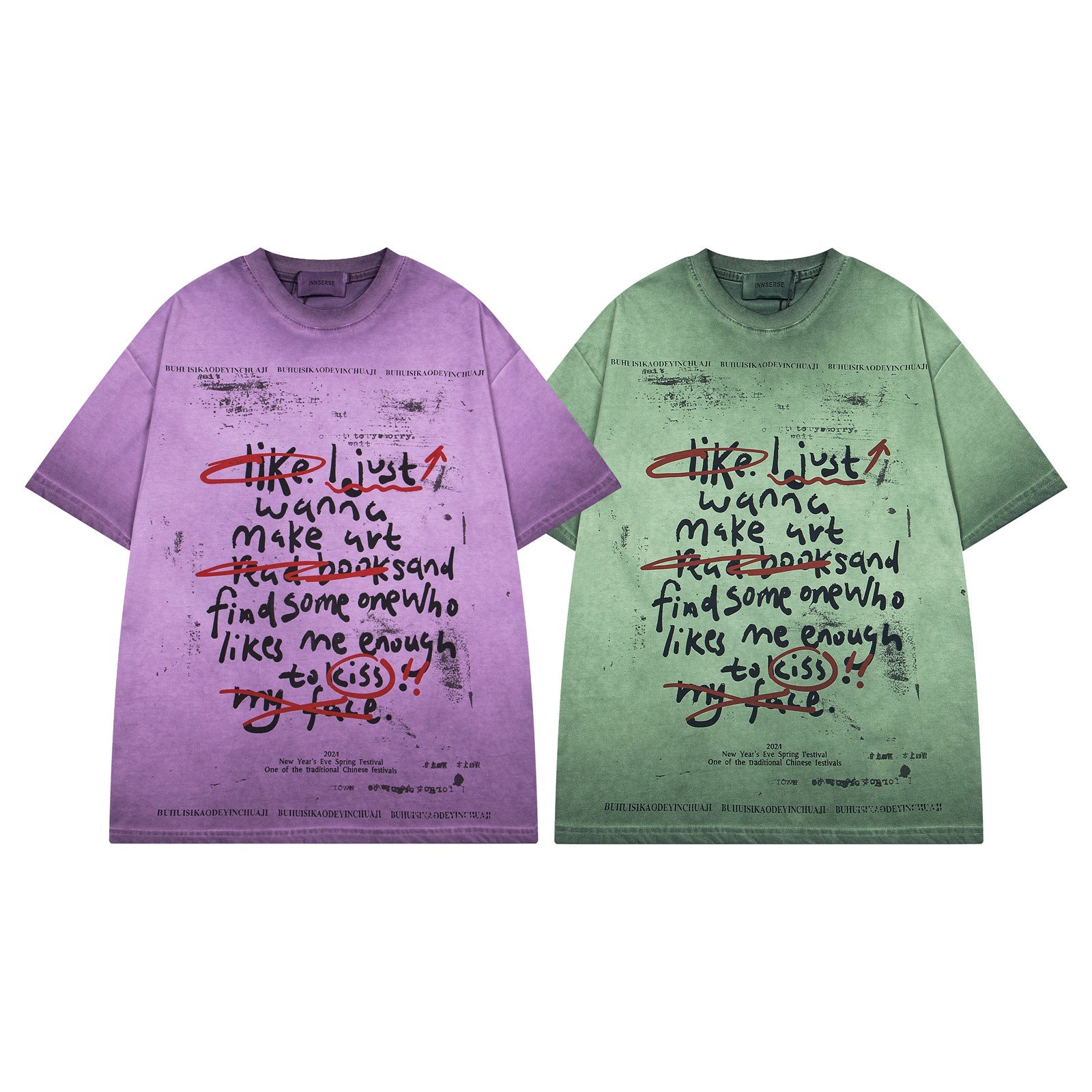 Vintage Letter Print T-Shirt – Soulmate Streetwear for Men | same ANTHEM