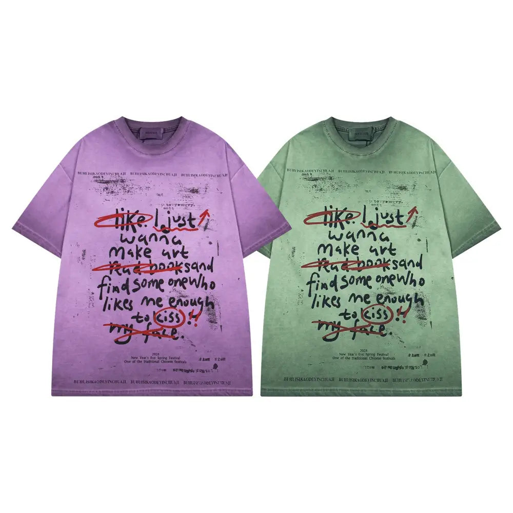 Vintage Letter Print T-Shirt – Soulmate Streetwear for Men | same ANTHEM