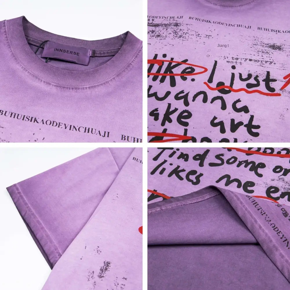 Vintage Letter Print T-Shirt – Soulmate Streetwear for Men | same ANTHEM