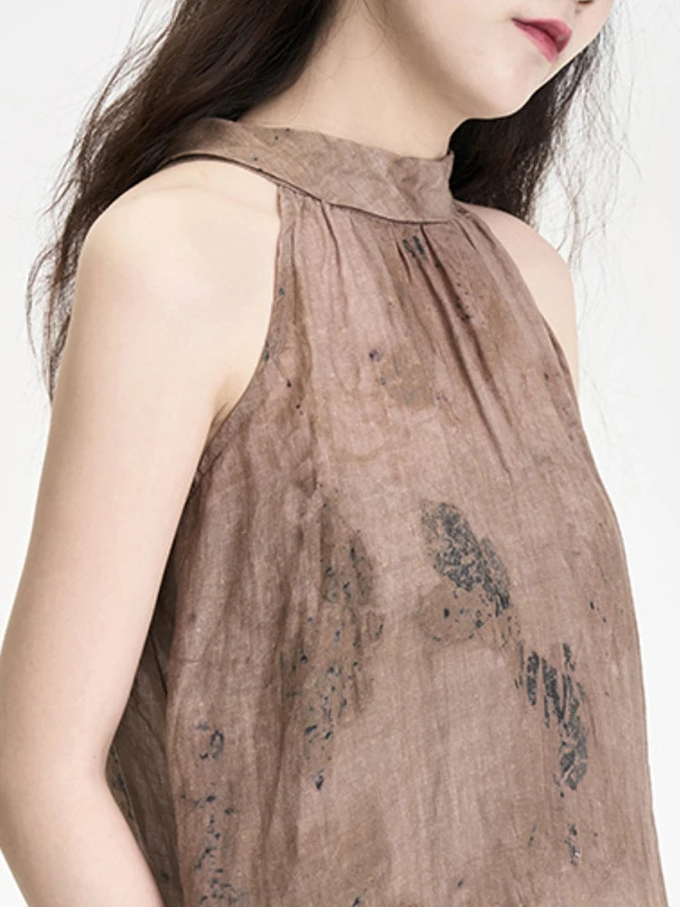 Vintage Off-Shoulder Print Dress – Dreamy Streetwear Romance | same ANTHEM. - coffee / One Size