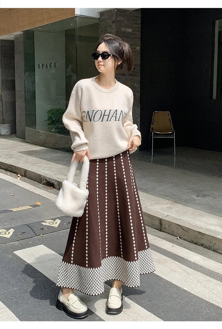 Vintage Plaid Knitted Skirt – dreamy soulmate streetwear | same ANTHEM.
