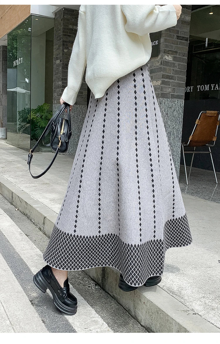Vintage Plaid Knitted Skirt – dreamy soulmate streetwear | same ANTHEM.